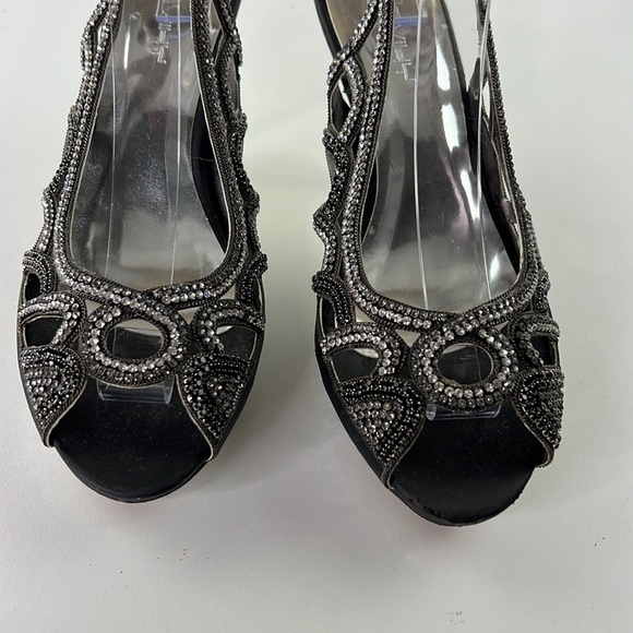 Roviky Black & Silver Rhinestone Sexy Night Out Heels - Picture 4 of 14